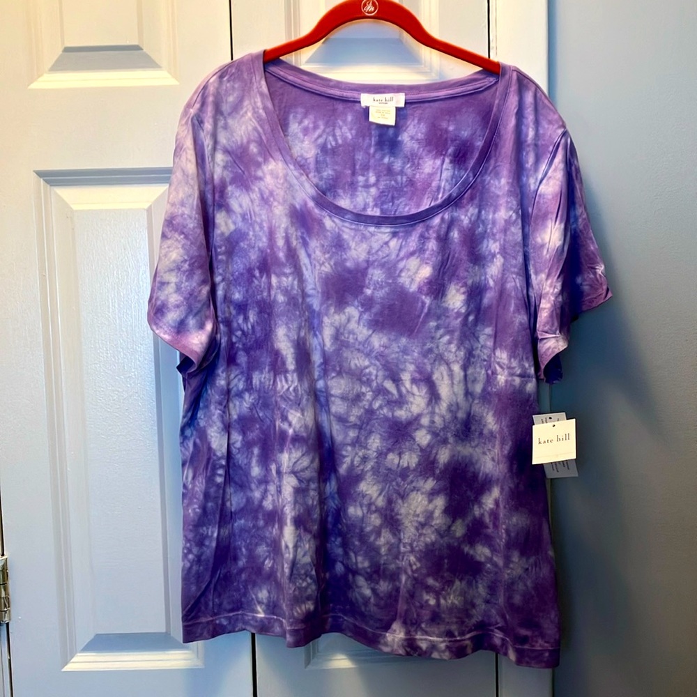 NWT Beautiful Purple Tie Dye Tee, size 3X